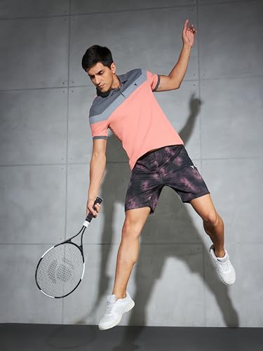 Image of TECHNOSPORT Men's Regular Fit All Over Print Stretchable Shorts with Quick Dry, Anti Odour for Gym, Sports and Regular Use