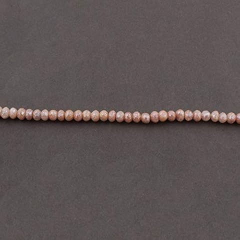 World Wide Gems Beads Gemstone Big Halloween Sale 1 Strand Peach Moonstone Silver Coated Faceted Rondelles Cover