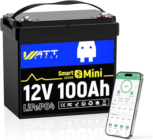 Wattcycle LIFEPO4 Lithium Battery With Bluetooth, Bci Group 24, 12V Mini Battery 100A Smart Bms, Support Monitoring Battery Via Phone Bluetooth, 15000 Deep Cycles, Marine Trolling Motor Rv thumb #8
