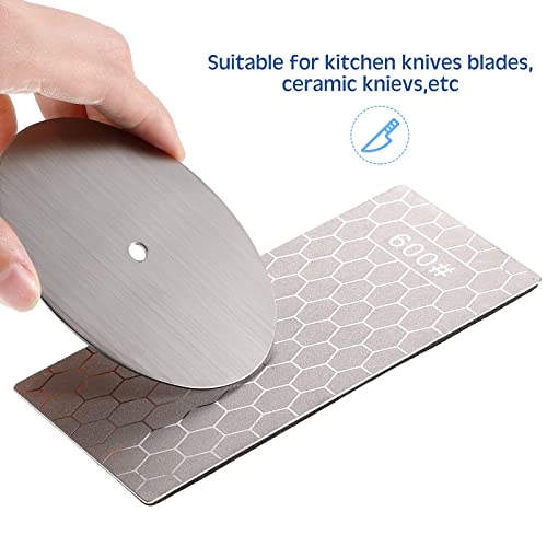 4 Pieces Diamond Sharpening Stone Grit Diamond Plate Honing Stone Diamond Stone For Kitchen Sharpening Dull, Blunt Or Tired Edges, 5.9 X 2.48 Inches (400/600/1000/1200 Grit) #TOP4