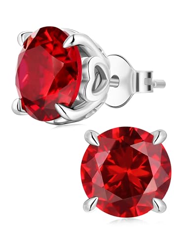 2 Carat Red Ruby Sparkle Stud Earrings...