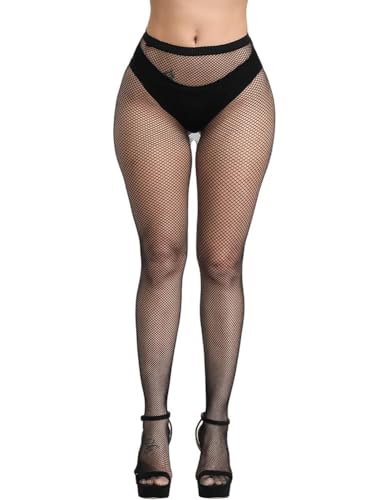Image of Fishnet Stockings For Women High Waisted Fishnet Tights Sexy Wide Mesh Fishnet Stockings
