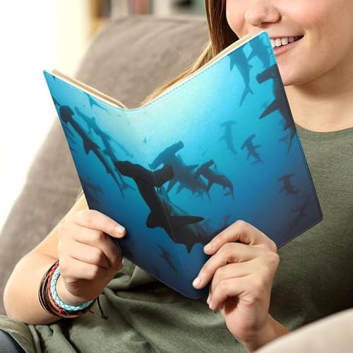 Couverture rechargeable cuir synthétique Hammerhead Sharks carnet A5 résistant usure - 6