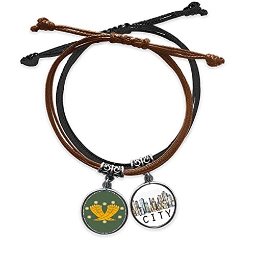 Bracelet japonais or peinture sidi en cuir corde main homme femme