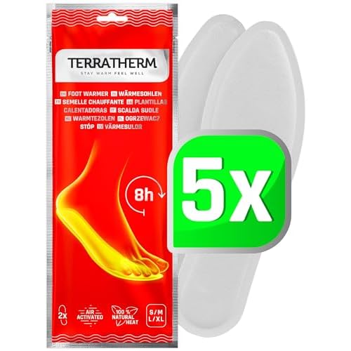 TerraTherm Insole Foot Warmers – 5, 10 or 30 Pairs – Feet and Heat Warmers, Heated Insoles for Shoes