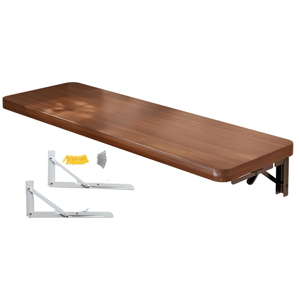 Table murale pliante en bois marron 100x30 cm de cuisine et bureau