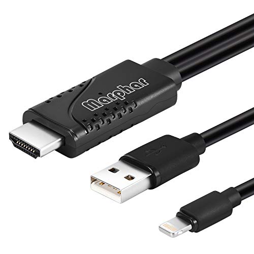 Compatible with iPhone iPad to HDMI Adapter Cable, Marphar 1080P HDTV Adapter Cord