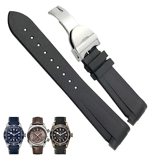 Bracelet montre caoutchouc 20 mm silicone 22 mm étanche boucle pliante
