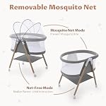 Bébé bassine - 3-in-1 Lit bébé portable avec moustiquaire & Sac de transport, conception amovible robuste, montage facile (Gray)