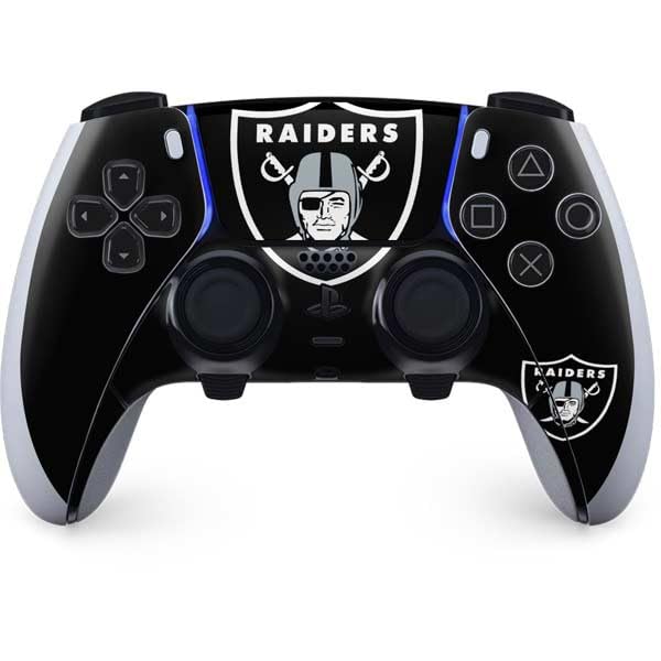 Skinit Decal Gaming Skin Compatible with PS5 DualSense Edge Pro Controller - Officially Licensed NFL Las Vegas Raiders Large Logo Design
