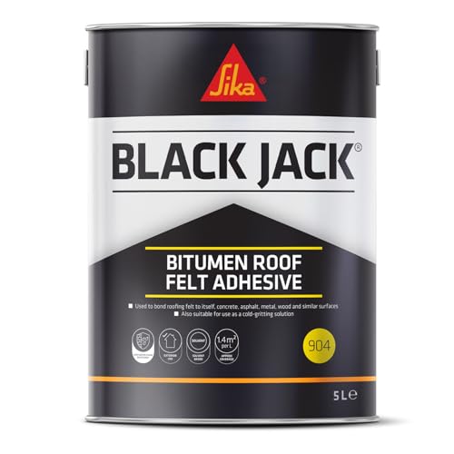Everbuild Black Jack 904 Roof Felt Adhesive High Strength Black 5 Litre
