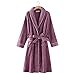 CGBF-Robe de Chambre À Revers en Molleton Double Face pour Femme,Peignoir Jacquard Épais et Chaud,Luxueux et Nobles Vêtements D'intérieur,Violet,XL