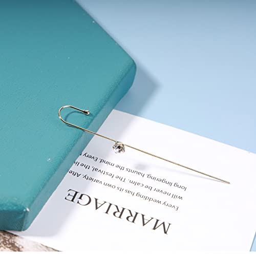 Andelaisi Boho Rhinestone Hook Earrings Long Piercing Rhinestone Ear Wrap Earrings Gold Crystal Crawler Hook Earrings Ear Hook Ear Pin Earrings Jewelry For Women And Girls #TOP1