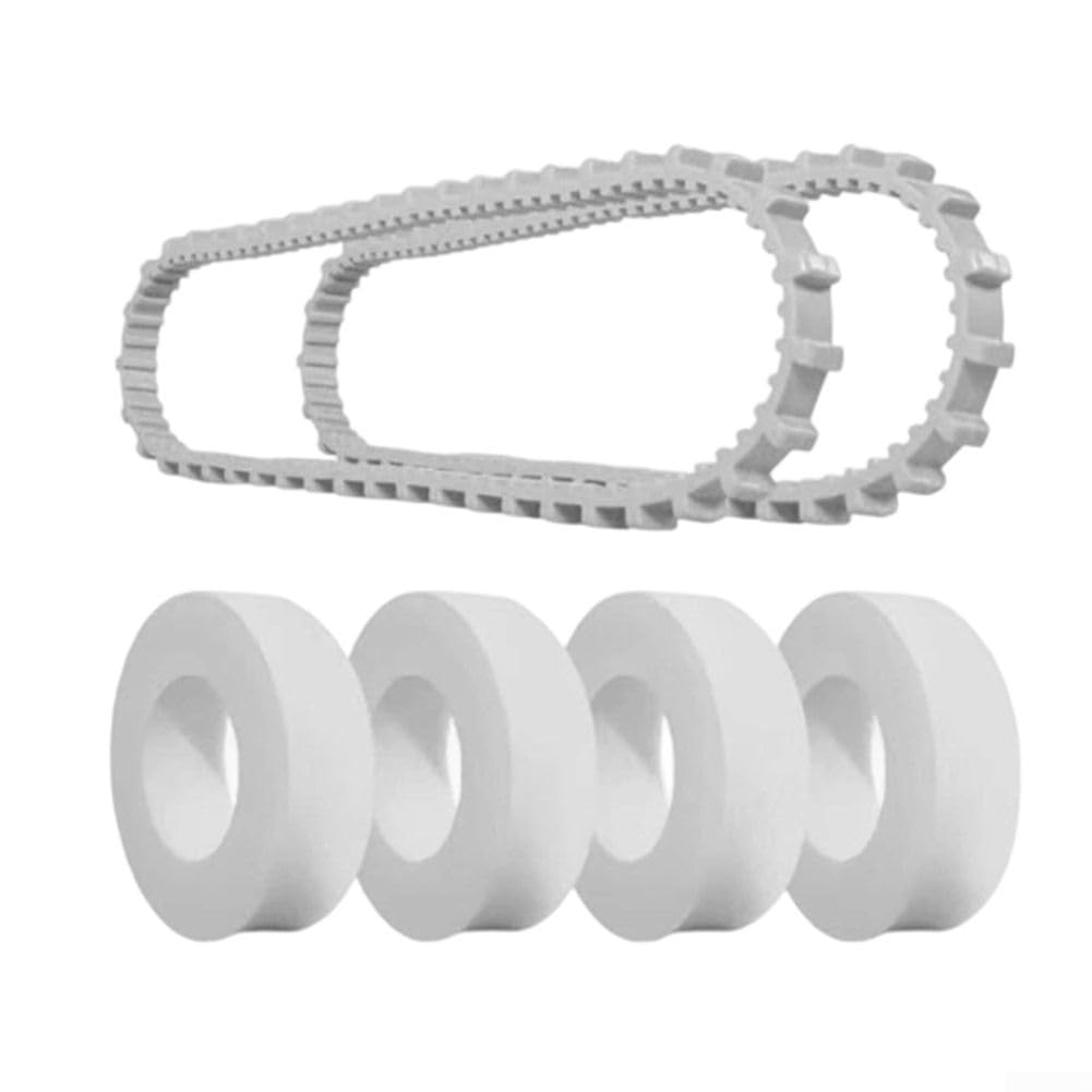 Ruedas de espuma de repuesto para limpiadores de piscinas Dolphin, paquete de 4 anillos de rueda de escalada con cinturones y cepillos, tracción mejorada para fibra de vidrio y piscinas