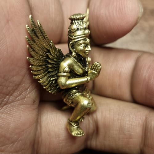Image of Sitting Garuda Miniature Brass Idol Divine Protector Showpiece