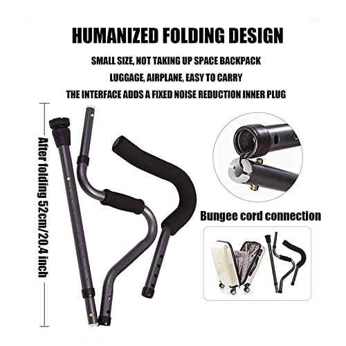 Muleta plegable para axilas (2 unidades), muleta médica portátil en forma de S con altura ajustable, muletas ergonómicas y livianas para adultos, soporta hasta 286 libras