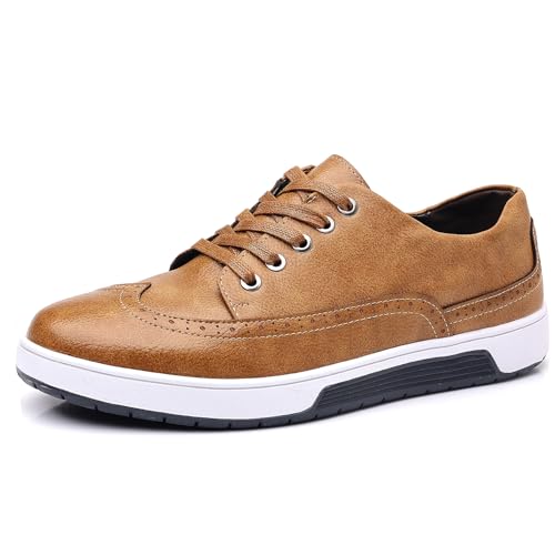 XIPAI Mens Dress Sneaker Shoes Comfortable Casual Fashion Shoes Yellow US 9.5