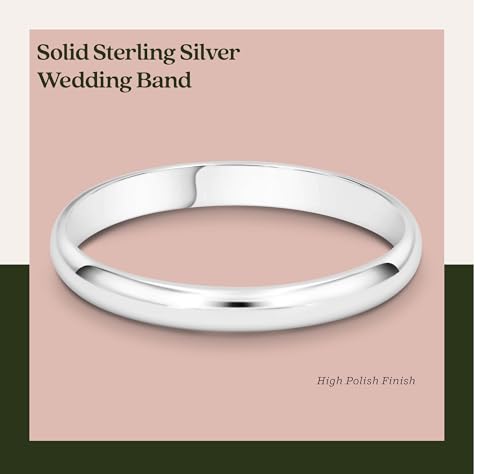 KEZEF Sterling Silver Wedding Band Ring for Men and Women Wedding Bands for Her, Wedding Band for Women and Men, 2mm Thin to 4mm Wide Silver Ring4