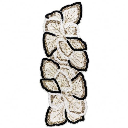 Image of Cotton Beautiful Beaded Table Runner Craftsmanship Pack of 1 Measure 13 * 36 Inches Thanksgiving - Occasional Decoration, Medium, Black