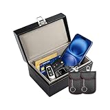 【Design élégant avec un excellent blindage】 : Cette boîte Faraday en mélange de bois et de cuir PU de haute qualité a non seulement un aspect luxueux, mais offre également d'excellentes capacités de blocage de signal. La doublure intérieure dispose d'un écran double couche de qualité supérieure qui bloque efficacement tous les signaux. Que ce soit à la maison, dans la voiture ou comme cadeau bien pensé, cette boîte ajoute une touche d'élégance tout en assurant la sécurité de vos clés.