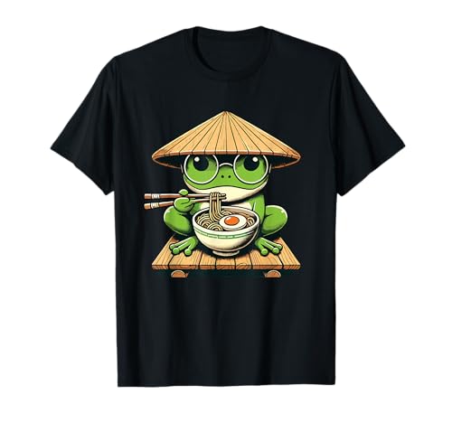 Frog Eating Ramen Nouilles Japonaises Kawaii & Anime Lovers T-Shirt