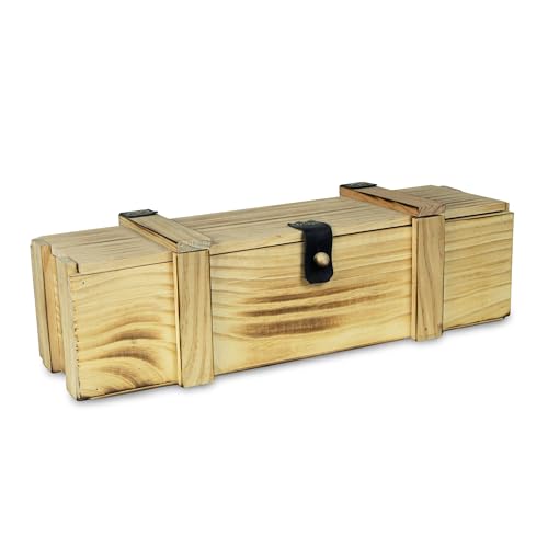 Kistenkolli Altes Land Weinkiste 1er geflammt inkl. Holzwolle/Holzkiste/Geschenkbox/Aufbewahrungsbox/Überraschungskiste/Weinbox/Hochzeitskiste (1er Weinbox)
