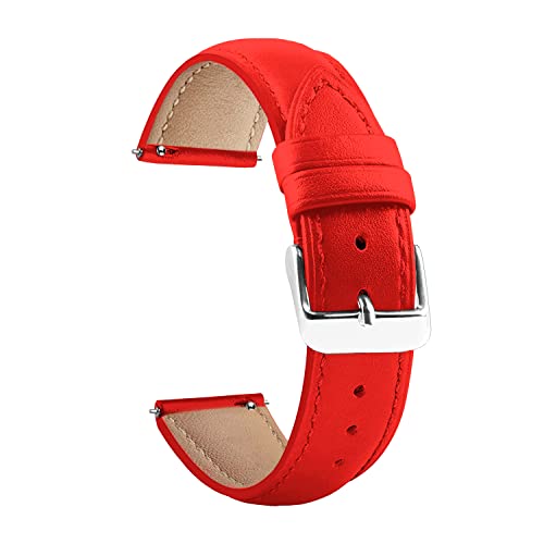 Image of ACM Watch Strap Leather Belt 20mm Compatible with Noise Noisefit Nova Smartwatch Casual Classic Band Red