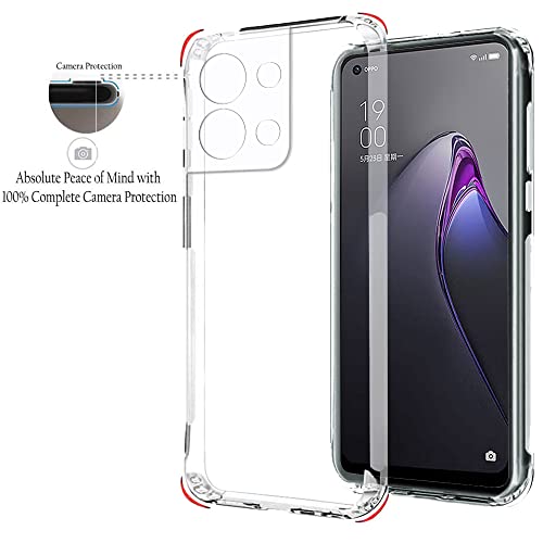 Image of TheGiftKart Back Cover Soft Case for Oppo Reno 8 5G | Best Camera Protection | Inbuilt Dust Plugs & Anti-Slip Grip | Ultra Clear Slim Case Cover for Oppo Reno 8 5G (Silicone, Transparent)