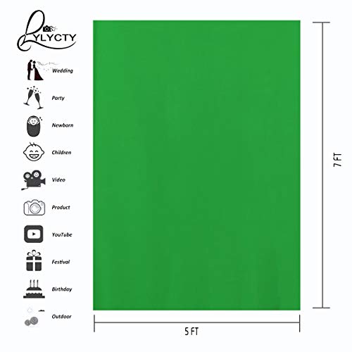 Lylycty 5X7Ft Green Screen Key Backdrop Soft Pure Green Studio Background Id Photo Photography Backdrop Photo Backdrops Customized Studio Photography Backdrop Background Studio Props Ly166 #TOP5