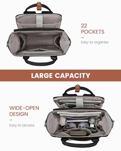 Image of LOVEVOOK Laptop Backpack for Women, 17.3'' Waterproof Nurse Bag Teacher Work Backpack Purse for Women, Travel Computer Backpack for College Office Business Ladies