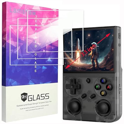 Lamshaw G350 Retro Handheld Game Screen Protector, 9H Tempered Glass Screen Protector Film Compatible for G350 Retro Handheld Game Console 3.5-inch (Glass-3Pack)