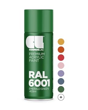Cosmos LAC Acrylic Paint Spray Can in Many RAL Colours, 400 ml Spray Can Perfect for DIY, Upcycling and Other Painting Work RAL 6001 EMERALD GREEN N462