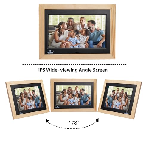 Image of Miracle Digital 10''(25.4) IPS Wooden Digital Photo Frame with High Def Screen,USB DiskCard, RemotePhotos SlideShow,Video Audio, Support SD Built in 8GB Memory & 2GB RAM 180Wide Angle Viewing(Light)