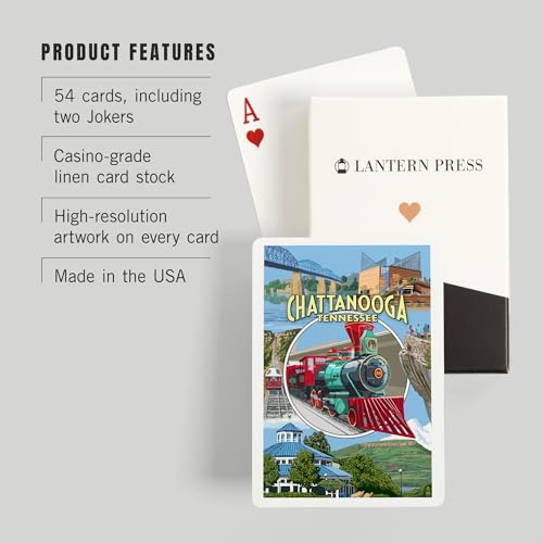 Baraja de cartas de póker de 52 naipes Chattanooga Tennessee miniatura 3