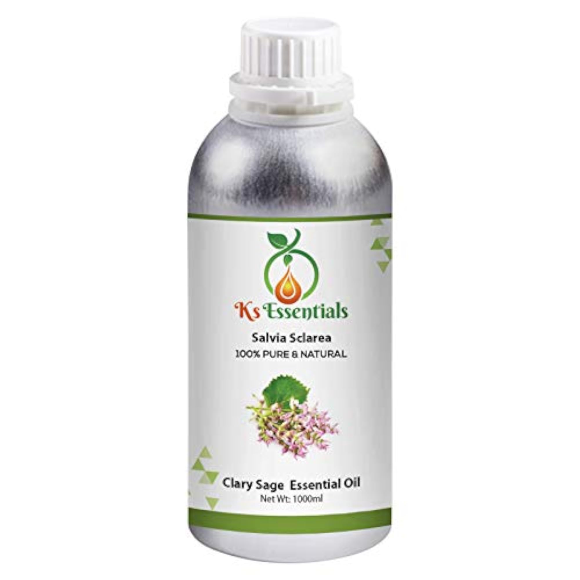 100% Pure Clary Sage Essential Oil 1000ml, Natural and Pure