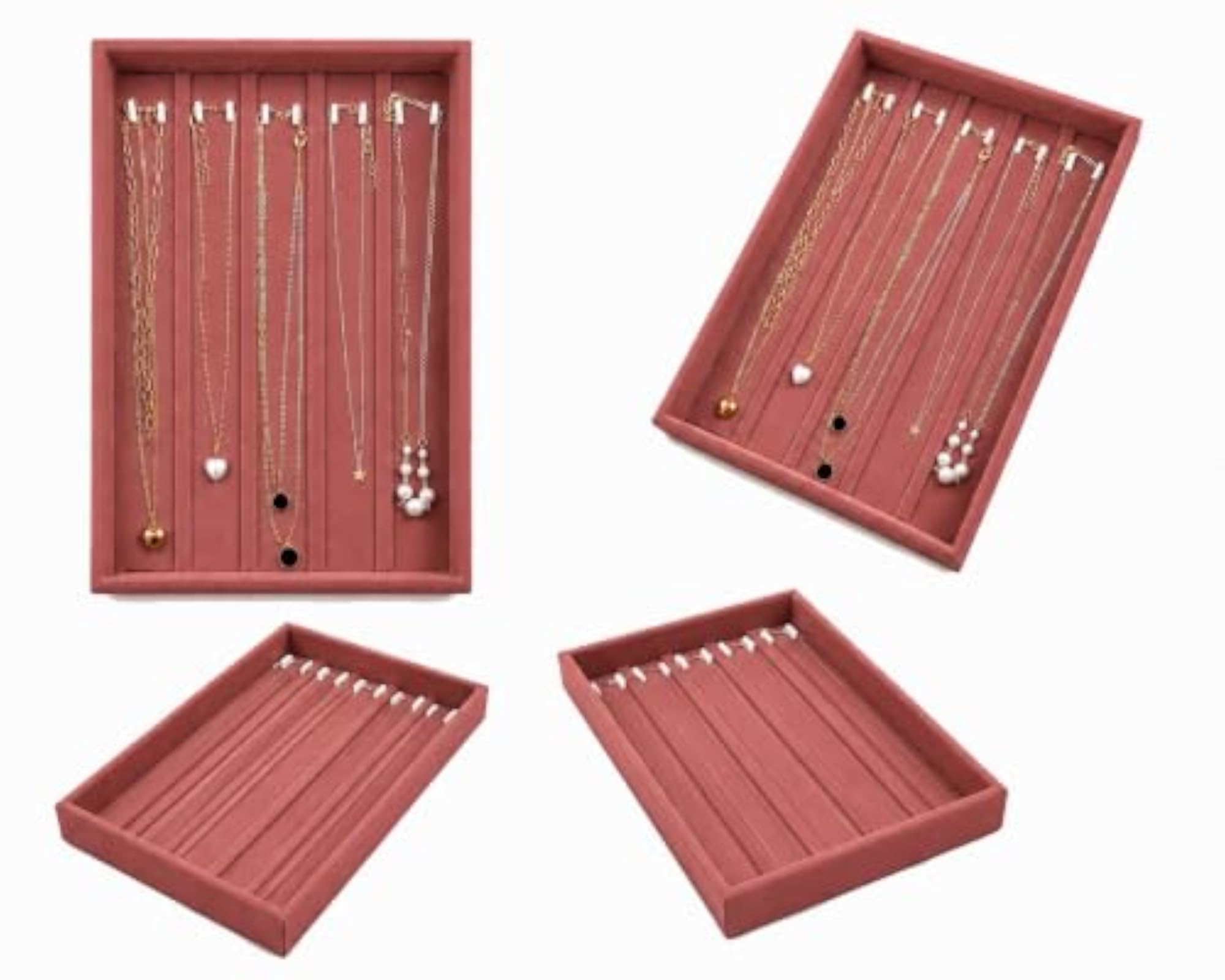 Velvet Bracelet, Chain & Bangle Organizer Tray