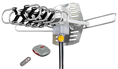 BoostWaves Supreme Amplified Outdoor Remote Controlled HDTV UHF VHF Antenna FM Radio 360