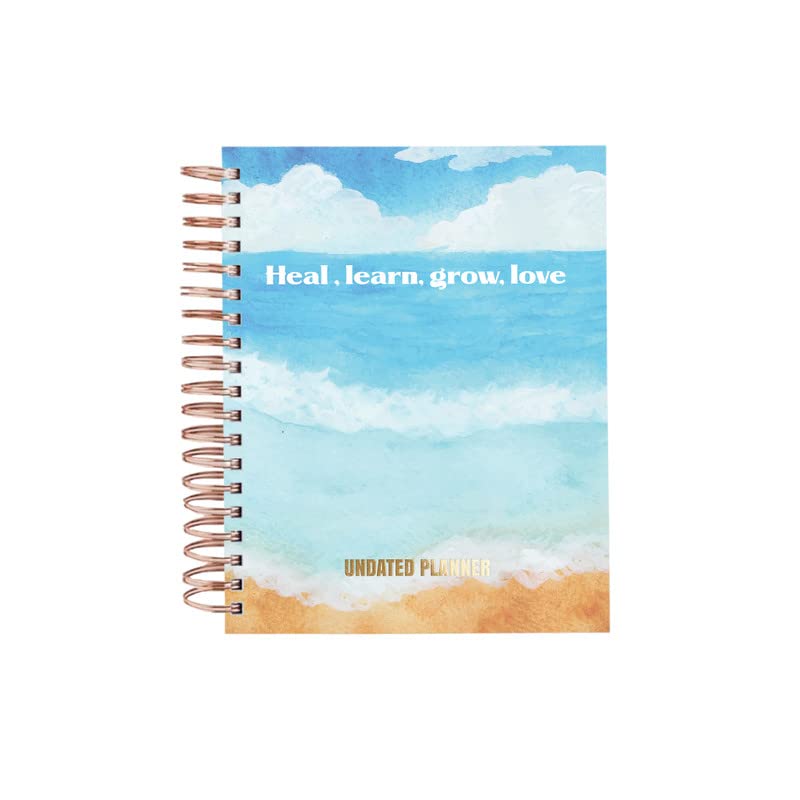 Undated Yearly Planner - Heal. Learn. Grow. Love. (2024 Collection) + Ultimate Sticker Book By The June shop | Plan Your Year In Style