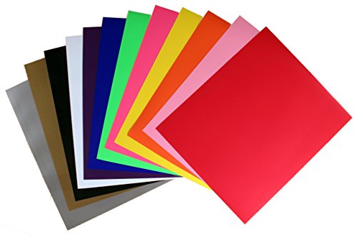 Rozzy Crafts Rozzy Crafts 12 Color Variety Iron-On Heat Transfer Vinyl (HTV) Starter Bundle, Each One 12'' x 10'' PU, HTV Pack for Cricut and Silhouette, Use a Home Iron or Heat Press, 12 Sheets