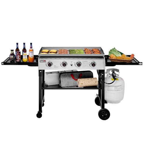 Image of Royal Gourmet GB4001F 4-Burner Propane Griddle for Outdoor, Folding Shelves