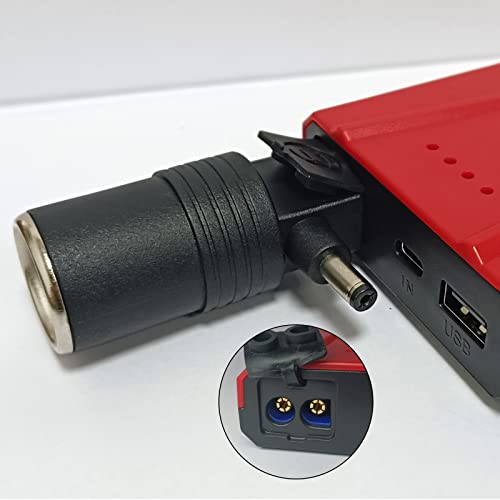 Jinkaiming 2Pcs 12V/24V Ec5 Female To Cigarette Lighter Female With Waterproof Cover To Dc5.5Mmx2.1Mm Male Connector Car Start Emergency Power Adapter For Auto Vacuum Cleaner Battery Jump Starter #TOP4