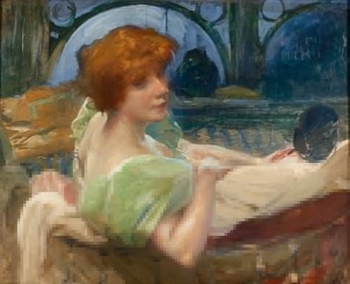 Tableau Paul Albert Besnard pour décoration salon chic avec portrait de Madame Georges Rodenbach