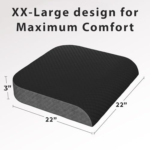 Image of Kolbs Extra Large Seat Cushion Stylish Plush Velvet Cover XL Memory Foam for Office Chair, Floor Pillow Back Pain Coccyx Bruise Relief Carry Handle