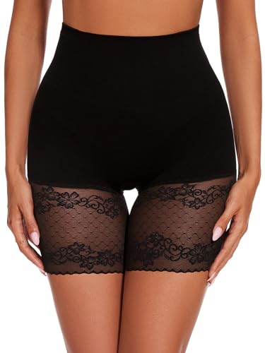 Lace Slip Shorts for Under Dresses Tummy Control Butt Lifter High Waisted Under Shorts Seamless Bodyshorts Shapewear