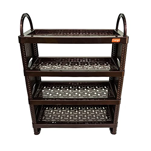 Mango Multi Purpose Plastic Shelf | Shoe Rack |Book Shelf B 4T |Set of 4 Shelves (Big, Weather Brown)-image-40