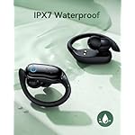 GNMN Active Noise Cancelling Ear Buds Wireless Earbuds 96hrs Playback Bluetooth Headphones Dual Battery Display Stereo Bass Earphones with Earhooks Microphone IPX7 Waterproof for Sports/Workout - Image 5