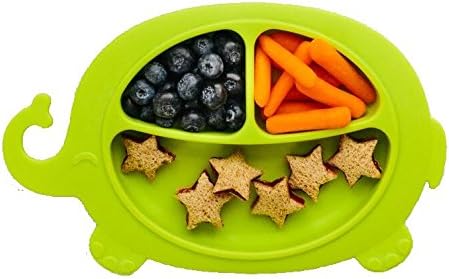 Suction Plate for Toddlers Silicone Green Elephant by OYYO