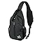 WATERFLY Sling Sac à dos Sling Bag Sac à dos à bandoulière Bandoulière réglable Sac à dos Randonnée Poitrine Sac à dos pour homme et femme, chanvre noir, Sac à bandoulière