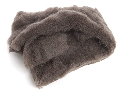 Image of Desert Breeze Distributing Maori Wool Carded Batting, 100% Natural New Zealand Wool Made by DHG in Italy for Needle Felting, 3.5 OZ, 27 Micron, Color Sable Brown