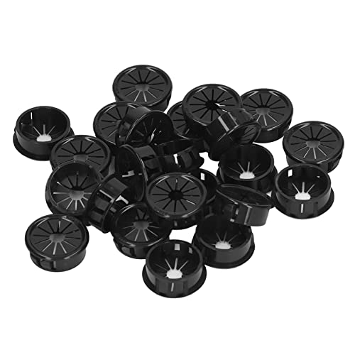 Arandela de Cable en Forma de pétalo, 100 Piezas, Material Negro PA66, Ojales de Alambre de Aislamiento, Cubierta de Orificio para Caja de distribución de electrodomésticos (RSB-30)